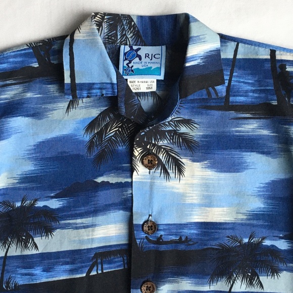 Hawaiian shirt size 18 months blue black RJC EUC - Picture 12 of 12